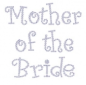 Mother of the Bride Curly Font Rhinestone Transfer