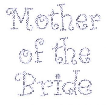 Mother of the Bride Curly Font Rhinestone Transfer
