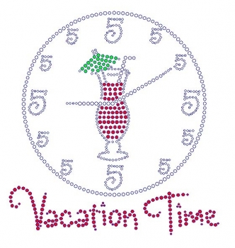 Vacation Time rhinestone transfer