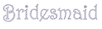 Bridesmaid Harrington Font  Rhinestone Transfer