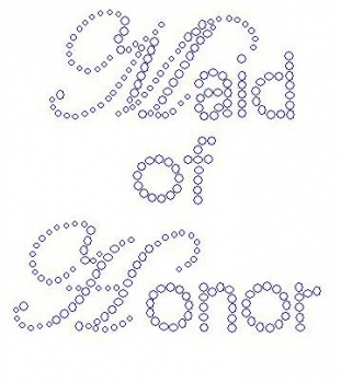 Maid of Honor stacked rhinestone transfer