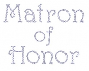 Matron of Honor Harrington Font  Rhinestone Transfer