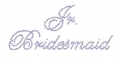 Jr. Bridesmaid Edwardian Font  Rhinestone Transfer