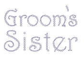Groom's Sister Harrington Font Rhinestone Transfer