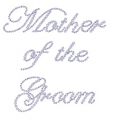 Mother of the Groom edwardian Font Rhinestone Transfer