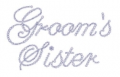 Groom's Sister Edwardian Font Rhinestone Transfer