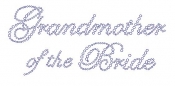 Grandmother of the Bride Edwardian Font Rhinestone Transfer