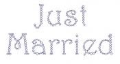 Just Married Harrington Font Rhinestone Transfer