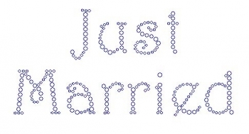 Just Married Harrington Font Rhinestone Transfer