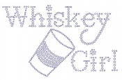 Whiskey Girl  with shot glass  Rhinestone Transfer