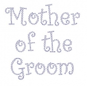 Mother of the Groom Curly Font Rhinestone Transfer