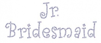 Jr. Bridesmaid Curly Font  Rhinestone Transfer