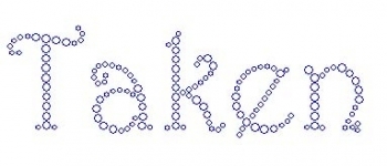 Taken Harrington Font Rhinestone Transfer