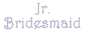 Jr. Bridesmaid Harrington Font  Rhinestone Transfer