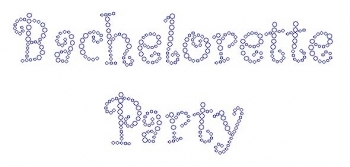Bachelorette Party Curly Font Rhinestone Transfer