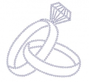 Rings Crossed Rhinestone Transfer