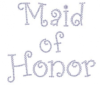Maid of Honor Curly Font  Rhinestone Transfer