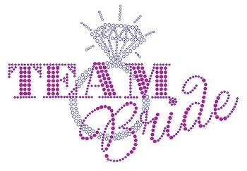 Team Bride with Ring Rhinestone Transfer