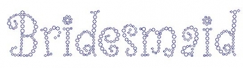 Bridesmaid Curly Font  Rhinestone Transfer