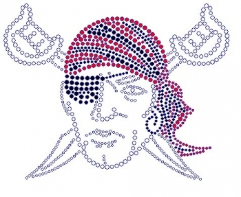 Pirate with Swords  Rhinestone Transfer