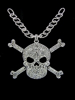 Skull with Chain rhinestone transfer