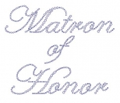 Matron of Honor Edwardian Font  Rhinestone Transfer