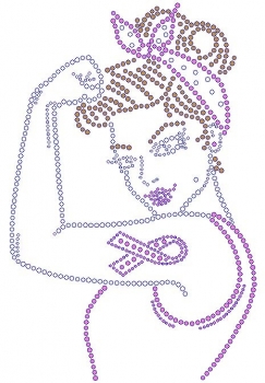Rosie Cancer Ribbon Rhinestone Transfer