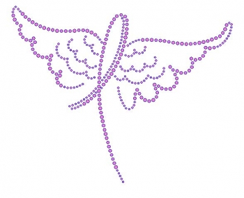 Pink Ribbon & Wings Rhinestone Transfer