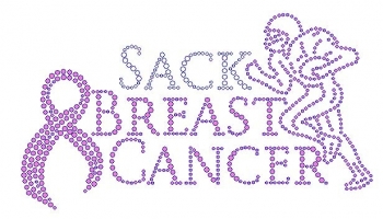 Sack Breast Cancer Rhinestone Transfer