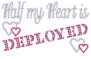 Half My Heart is Deployed Rhinestone Transfers