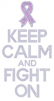 Keep Calm and Fight On Rhinestone Transfer