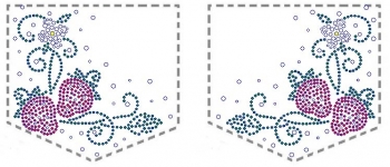 Strawberry Pocket Rhinestone Transfer