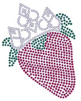 Strawberry with Crown Rhinestone Transfer