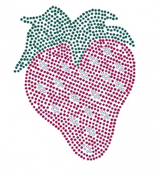 Large Strawberry Rhinestone Transfer