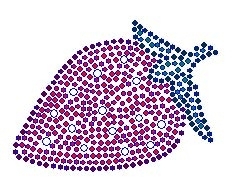 Small Strawberry Rhinestone Transfer