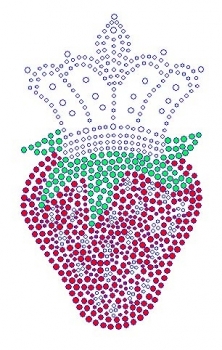 Strawberry with Crown Rhinestone Transfer festival