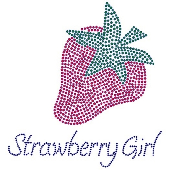 Strawberry Girl Rhinestone Transfer