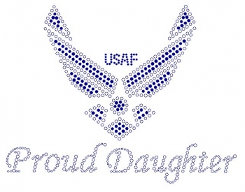 USAF Proud Daughter Rhinestone Transfers