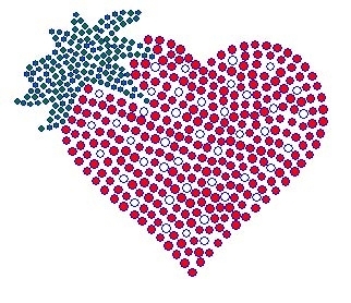 Strawberry Heart Rhinestone Transfer