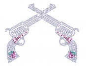 Guns with Strawberry Rhinestone Transfer