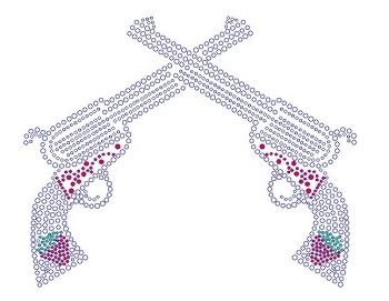 Guns with Strawberry Rhinestone Transfer