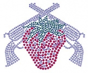 Strawberrie with Guns Rhinestone Transfer