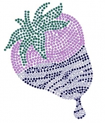 Pink & Black Zebra Strawberry Rhinestone Transfer