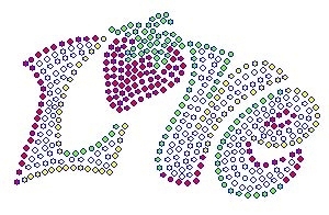 Love with Strawberry small Rhinestone Transfer