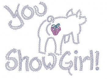 You Show Girl Pig with Strawberry Rhinestone Transfer