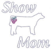 Show Mom Steer with Strawberry Rhinestone Transfer