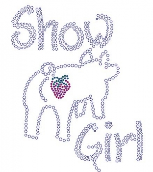 Show Girl Pig with Strawberry Rhinestone Transfer