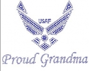 USAF Proud Grandma Rhinestone Transfers