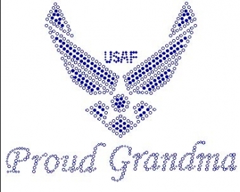 USAF Proud Grandma Rhinestone Transfers