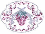 Strawberry Beltbuckle Rhinestone Transfer